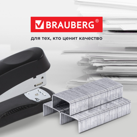 Скобы для степлера цинковое покрытие №24/6, 1000 штук, BRAUBERG "EXTRA", до 30 листов, 229299 - Скобы для степлеров