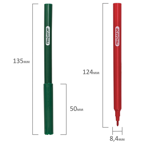 Фломастеры ПИФАГОР "Веселая такса", 6 цветов, вентилируемый колпачок, 151396 - Фломастеры классические