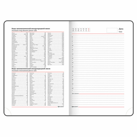 Ежедневник недатированный А5 (138х213 мм), BRAUBERG VISTA, под кожу, гибкий, 136 л., "Foliage", 112020 - Ежедневники с покрытием "под кожу и ткань"