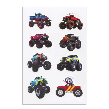 Наклейки зефирные "Машины", многоразовые, 10х15 см, ЮНЛАНДИЯ, 661784 - Наклейки