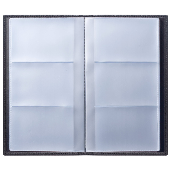 Визитница трехрядная BRAUBERG "Favorite", на 144 визитки, под фактурную кожу, черная, 231655 - Визитницы настольные