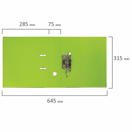 Папка-регистратор BRAUBERG "EXTRA", 75 мм, салатовая, двустороннее покрытие пластик, металлический уголок, 228576 - Папки-регистраторы с арочным механизмом
