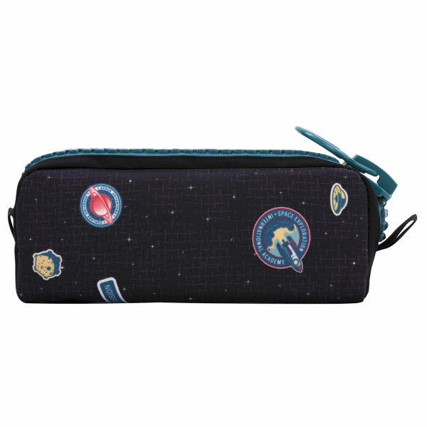 Пенал BRAUBERG с объемной "тракторной" молнией, 1 отделение, ткань, 22х8х6,5 см, "Space mission", 271567 - Пеналы мягкие