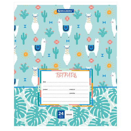 Тетрадь 24 л. BRAUBERG линия, обложка картон, "ЗАБАВНАЯ", 403586 - Тетради 12-24 листов