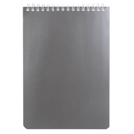 Блокнот А5 146х205 мм, 60 л., гребень, перфорация на отрыв, лакированный, BRAUBERG, "Серебро", 111273 - Блокноты