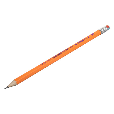 Карандаш чернографитный ЮНЛАНДИЯ, 1 шт., "Неончики", НВ, корпус ассорти, с резинкой, 181589 - Карандаши чернографитные