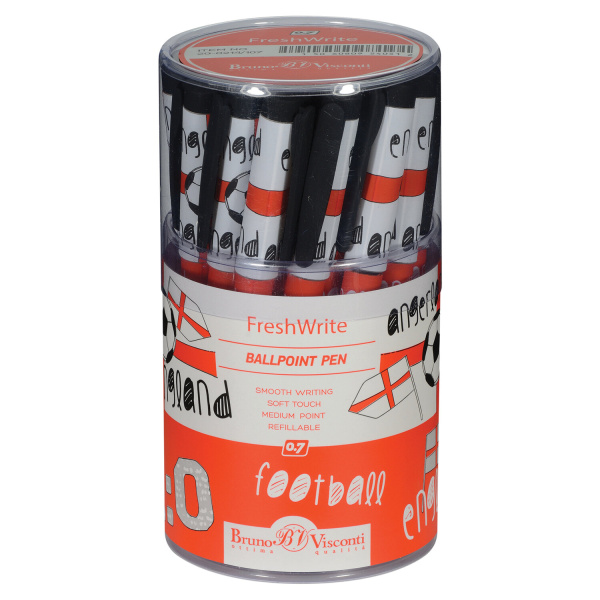 Ручка шариковая BRUNO VISCONTI FreshWrite, СИНЯЯ, "Футбол. Чемпионы. Англия", линия письма 0,5 мм, 20-0214/107 - Ручки шариковые неавтоматические