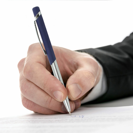 Ручка подарочная шариковая BRAUBERG Ottava, СИНЯЯ, корпус серебристый с синим, линия письма 0,5 мм, 143487 - Ручки бизнес-класса