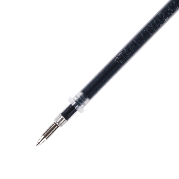Стержень гелевый STAFF "Basic" GPR-232, 135 мм, ЧЕРНЫЙ, узел 0,5 мм, линия письма 0,35 мм, 170232 - Стержни для ручек гелевых