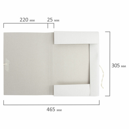 Папка для бумаг с завязками картонная ОФИСМАГ, гарантированная плотность 280 г/м2, до 200 листов, 124569 - Папки картонные с завязками
