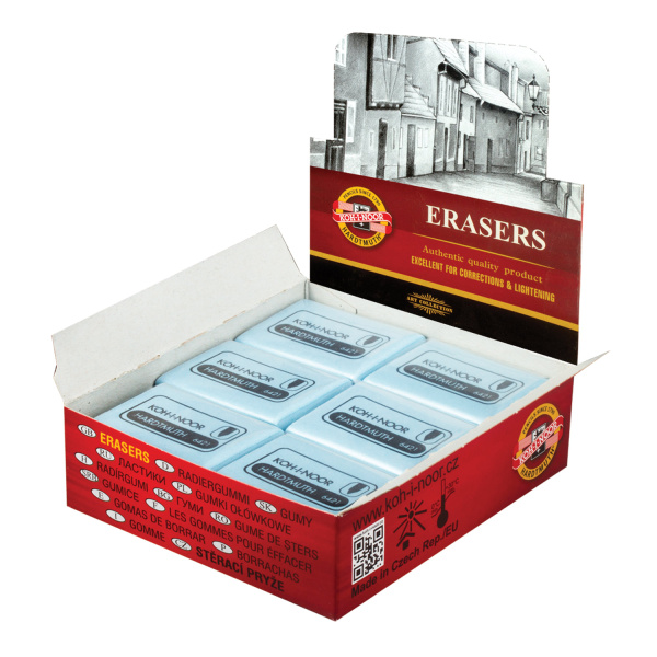 Ластик-клячка художественный KOH-I-NOOR 47x36x10 мм, мягкий, голубой - Художественные ластики и клячки