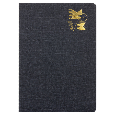 Тетрадь 48 л. в клетку обложка кожзам под рогожку, сшивка, A5 (147х210мм), ЧЕРНЫЙ, BRAUBERG MOVE, 403842 - Тетради 40-48 листов