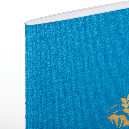 Тетрадь 48 л. в клетку обложка кожзам под рогожку, сшивка, A5 (147х210мм), ГОЛУБОЙ, BRAUBERG BRIGHT, 403846 - Тетради 40-48 листов