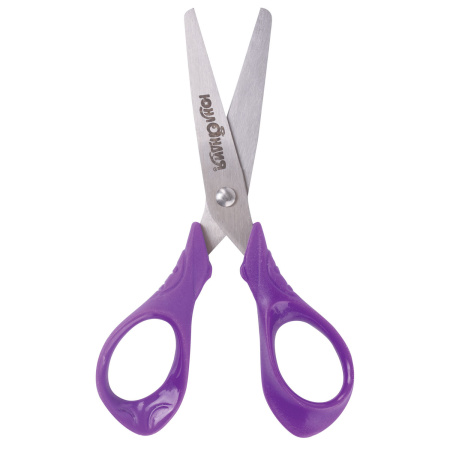 Ножницы ЮНЛАНДИЯ "КОТИК МЯУ", 130 мм, картонная упаковка с подвесом, ассорти, 236978 - Ножницы детские