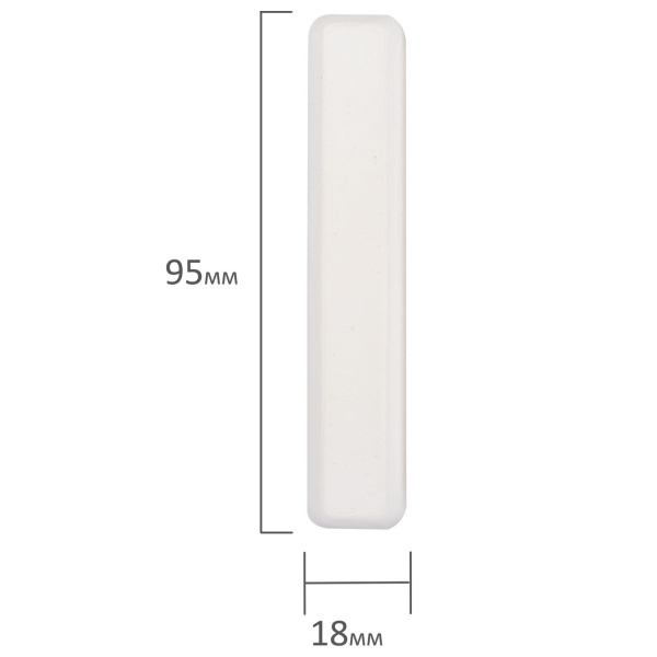 Мел белый BRAUBERG, набор 5 шт., утолщенный, квадратный, 227444 - Мелки