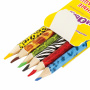 Карандаши цветные мягкие ЮНЛАНДИЯ "САФАРИ", 6 цветов, корпус с печатью, трехгранные, с раскраской, 181579 - Карандаши цветные