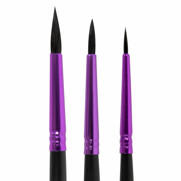 Кисти BRAUBERG PREMIUM, набор 3 шт. (беличьи круглые № 2, 3, 4), блистер, 201020 - Кисти для рисования
