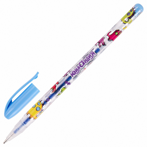 Ручки гелевые ЮНЛАНДИЯ, НАБОР 12 ЦВЕТОВ, НЕОН, корпус с печатью, узел 0,7 мм, линия письма 0,5 мм, 142806 - Наборы гелевых ручек