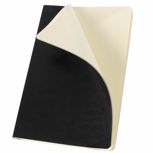 Блокнот А5 (148x218 мм), BRAUBERG "Metropolis Ultra", под кожу, 80 л., резинка, клетка, черный, 111021 - Бизнес-блокноты и бизнес-тетради