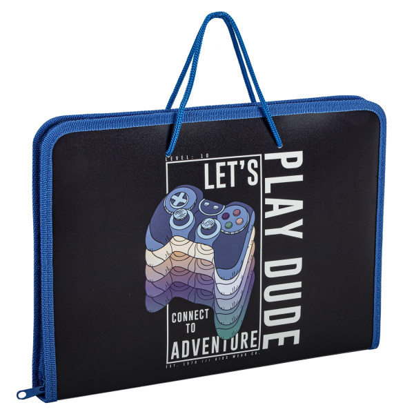 Папка для труда на молнии с ручками ПИФАГОР А4, 1 отделение, пластик, органайзер, "Aracde Fun", 271474 - Папки для тетрадей и уроков труда