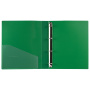 Папка на 4 кольцах, ширина 40 мм, BRAUBERG EXTRA, до 300 листов, ЗЕЛЕНАЯ, 0,8 мм, 270550 - Папки на кольцах
