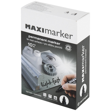 Маркер перманентный универсальный ЧЕРНЫЙ CENTROPEN "Maxi Marker", 2-4 мм, 8936, 5 8936 0112 - Маркеры промышленные и прочие специальные