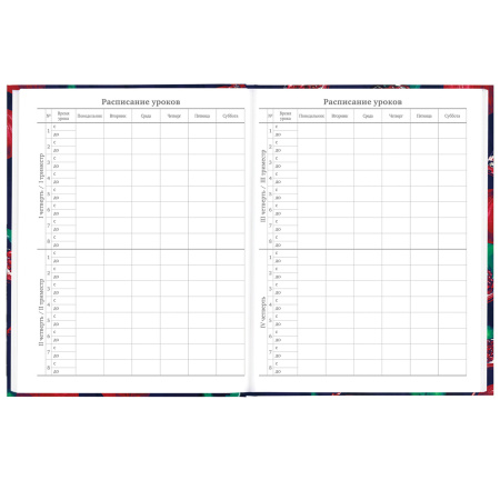 Дневник 5-11 класс 48 л., твердый, BRAUBERG, глянцевая ламинация, с подсказом, "Гранаты", 106621 - Дневники для старших классов