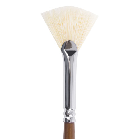 Кисть художественная профессиональная BRAUBERG ART CLASSIC, щетина, веерная, № 6, длинная ручка, 200744 - Кисти художественные из натурального волоса