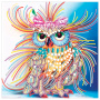 Картина стразами (алмазная мозаика) сияющая 30х30 см, ОСТРОВ СОКРОВИЩ "Королевская сова", без подрамника, 662447 - Алмазная вышивка