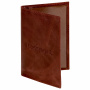 Обложка для паспорта натуральная кожа пулап, "Passport", кожаные карманы, коричневая, BRAUBERG, 238197 - Обложки для паспорта