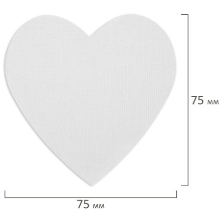 Холсты на магните в форме сердца НАБОР 4 шт., 7.5 см, 280 г/м2, 100% хлопок, BRAUBERG ART CLASSIC, 192334 - Холсты