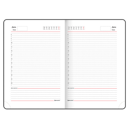 Ежедневник недатированный А5 138x213 мм BRAUBERG "Waves" под кожу, застежка 160 л., оранжевый/черный, 111878 - Ежедневники с покрытием "под кожу и ткань"