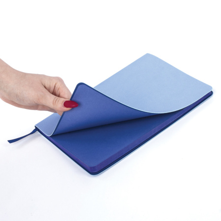 Блокнот А5 (148x218 мм), BRAUBERG "Metropolis Mix", под кожу, 80 л., клетка, голубой, 111040 - Бизнес-блокноты и бизнес-тетради