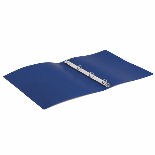 Папка на 4 кольцах STAFF, 30 мм, синяя, до 250 листов, 0,5 мм, 229218 - Папки на кольцах