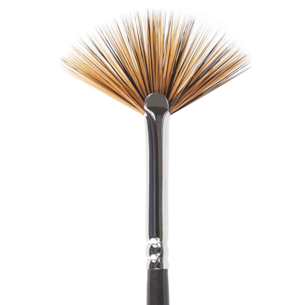 Кисть художественная проф. BRAUBERG ART CLASSIC, синтетика мягкая, веерная, № 4, длинная ручка, 200639 - Кисти художественные из синтетического волоса