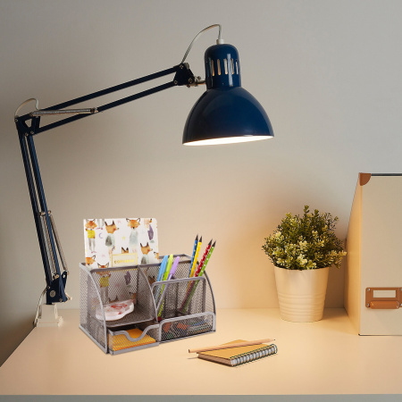 Подставка-органайзер металлическая BRAUBERG "Germanium", 7 секций, 125х220х140 мм, серебро, 237417 - Подставки канцелярские без наполнения