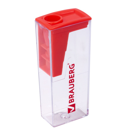 Точилка BRAUBERG "Assistant", с контейнером, пластиковая, корпус ассорти, 228451 - Точилки ручные