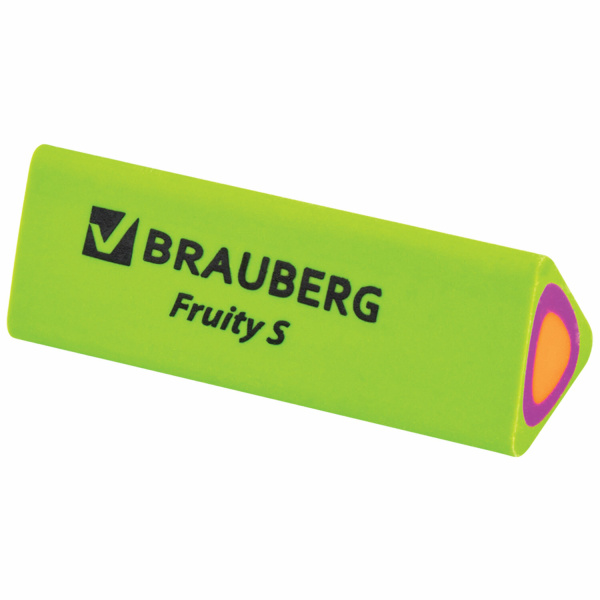 Ластик BRAUBERG "Fruity S", 44х15х15 мм, цвет ассорти, треугольный, 1 шт, 228713 - Ластики классические