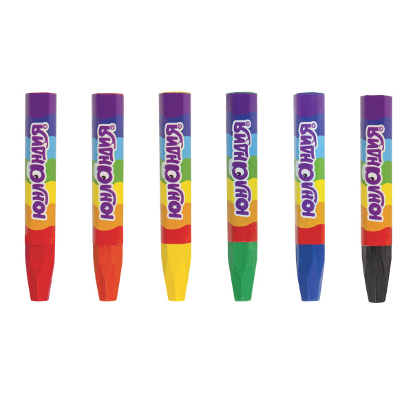 Восковые мелки утолщенные ЮНЛАНДИЯ "ЮНЛАНДИК И ИНДИЙСКИЙ СЛОН", НАБОР 6 цветов, масляная основа, 227296 - Мелки