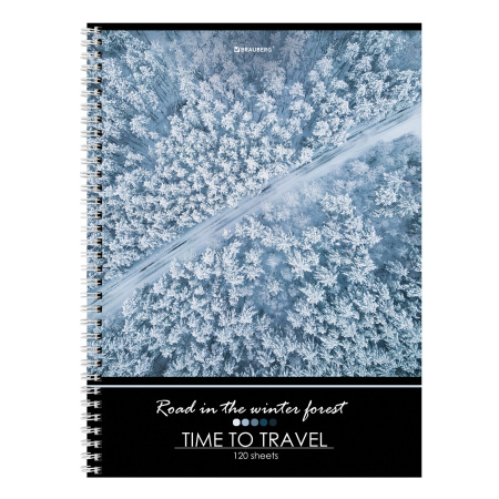 Тетрадь А4, 120 л., BRAUBERG гребень, клетка, обложка картон, "Seasons", 404071 - Тетради формата А4