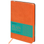Ежедневник недатированный А5 (138х213 мм) BRAUBERG "Stylish", кожзам, гибкий, 160 л., оранжевый, 111864 - Ежедневники с покрытием "под кожу и ткань"