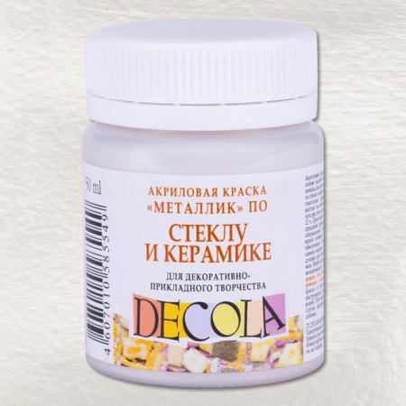 Акриловая краска стекло/керамика Серебро банка 50мл Decola