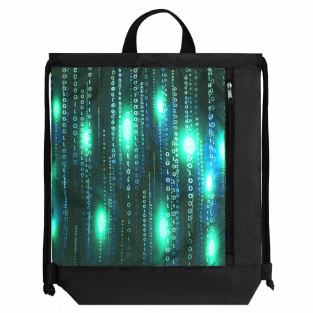 Мешок для обуви ЮНЛАНДИЯ, с ручками, боковой карман на молнии, 46х36 см, "Matrix", 271068 - Мешки для обуви