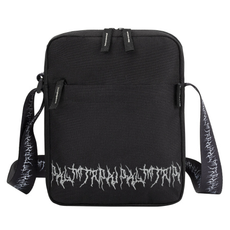 Сумка на плечо BRAUBERG COMPACT с карманом, черная с принтом, 23х17х5 см, 271686 - Сумки-мини на плечо