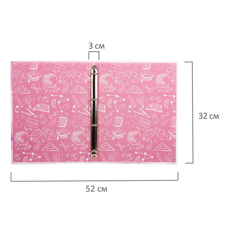 Папка-портфолио школьника "ОТЛИЧНИЦА", 4 кольца, 20 файлов, 10 вкладышей, 7БЦ матовая, BRAUBERG, 115239 - Портфолио