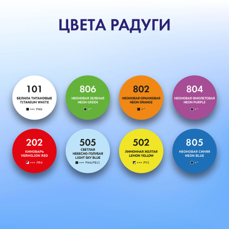 Краски акриловые для техники "Флюид Арт" (POURING PAINT), 8 цветов по 120 мл, Цвета радуги, BRAUBERG ART, 192242 - Акриловые краски художественные в наборах