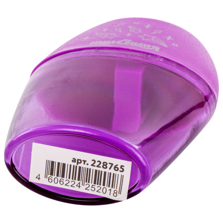 Точилка ЮНЛАНДИЯ "Радуга", с контейнером, овальная, пластиковая, корпус ассорти, 228765 - Точилки ручные