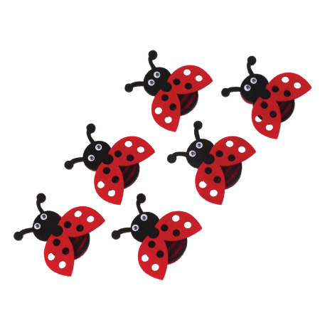 Наклейки из фетра "Божьи коровки", 6 шт., ассорти, ОСТРОВ СОКРОВИЩ, 661498 - Наклейки для творчества
