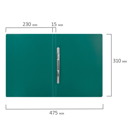 Папка с металлическим скоросшивателем STAFF, зеленая, до 100 листов, 0,5 мм, 229227 - Папки с пружинным и пластиковым скоросшивателем