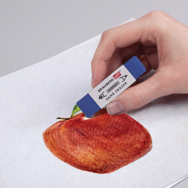Ластик BRAUBERG ART CLASSIC "SAND ERASER", 52х14х10 мм, АБРАЗИВНЫЙ ДЛЯ РУЧКИ И КАРАНДАША, 229579 - Художественные ластики и клячки